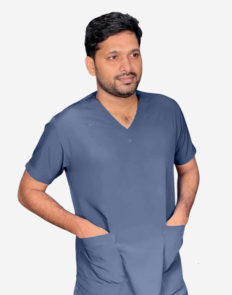 Athleisure Stretch Half Sleeve Medical Scrubs - Male