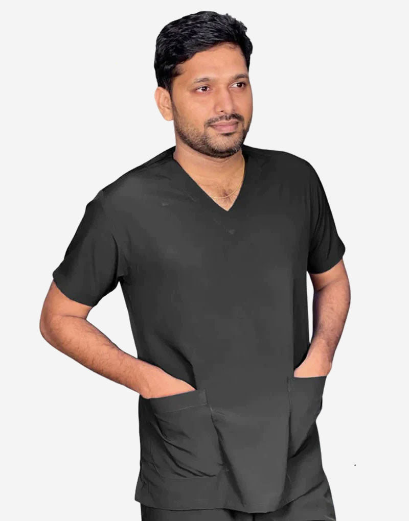 Athleisure Stretch Half Sleeve Medical Scrubs - Male