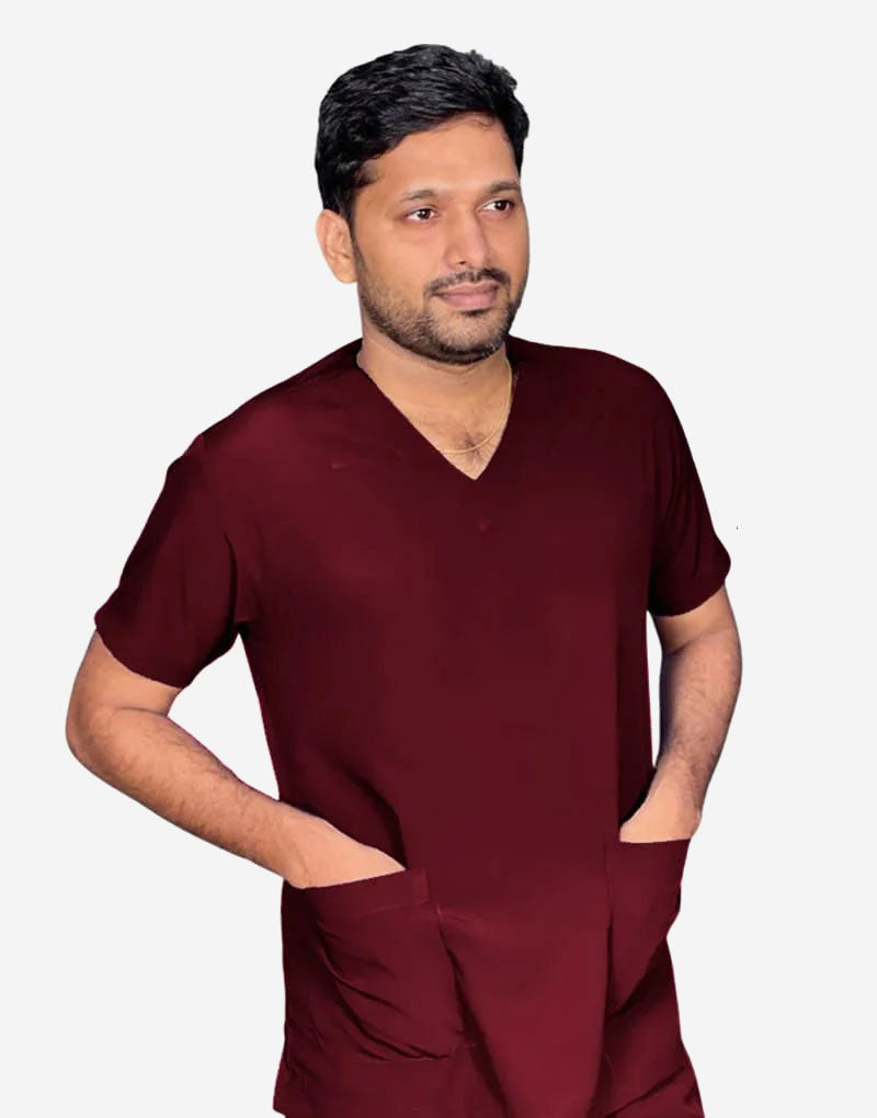 Athleisure Stretch Half Sleeve Medical Scrubs - Male