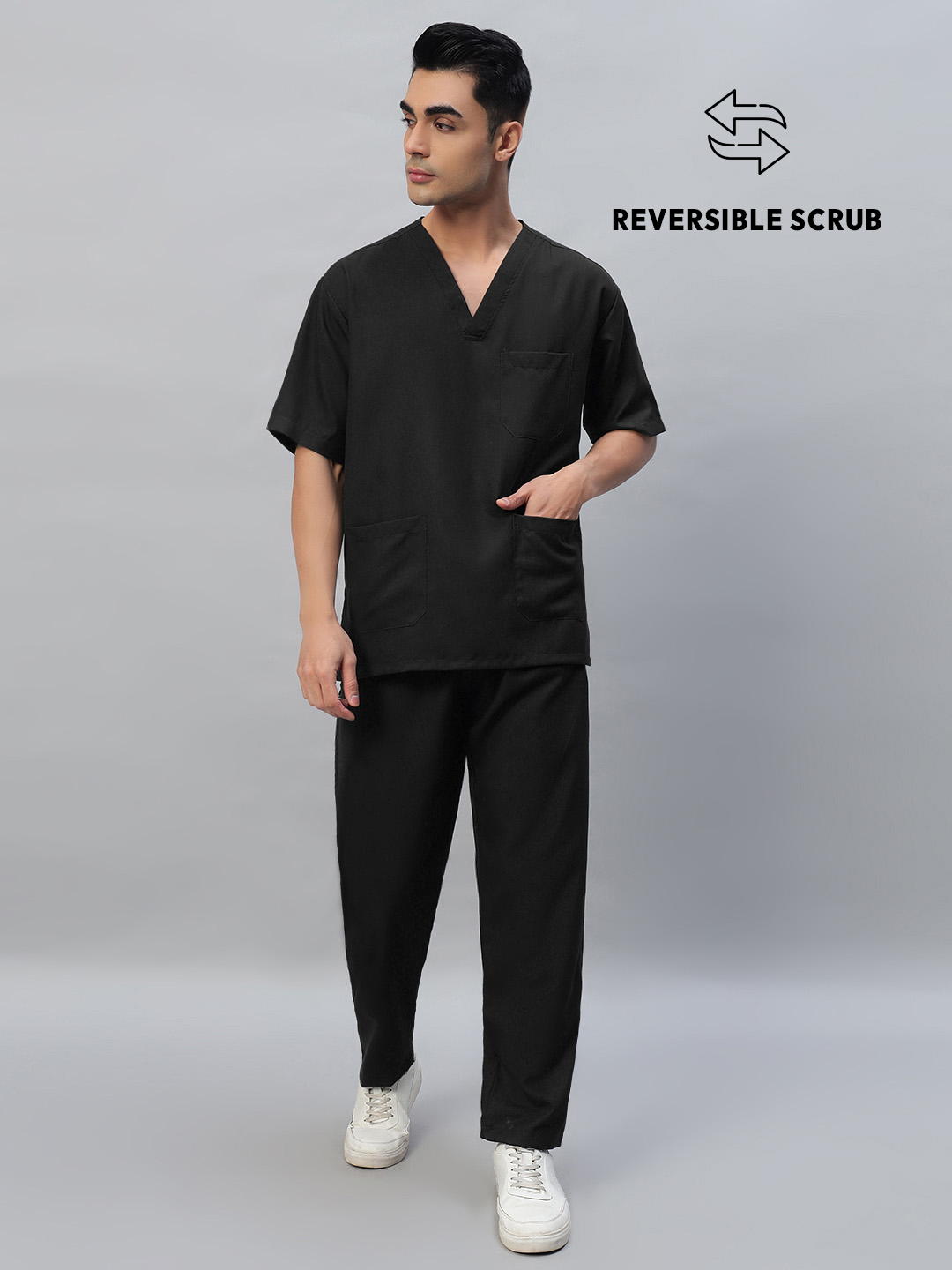 Reversible Half Sleeve Medical Scrubs - Male