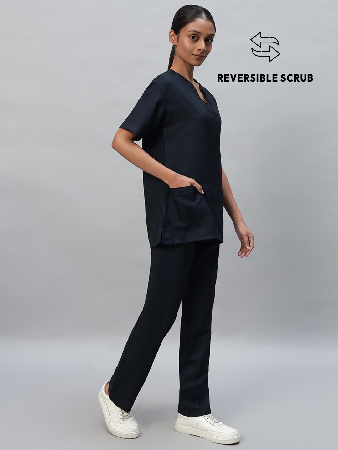 Reversible Half Sleeve Medical Scrubs - Female