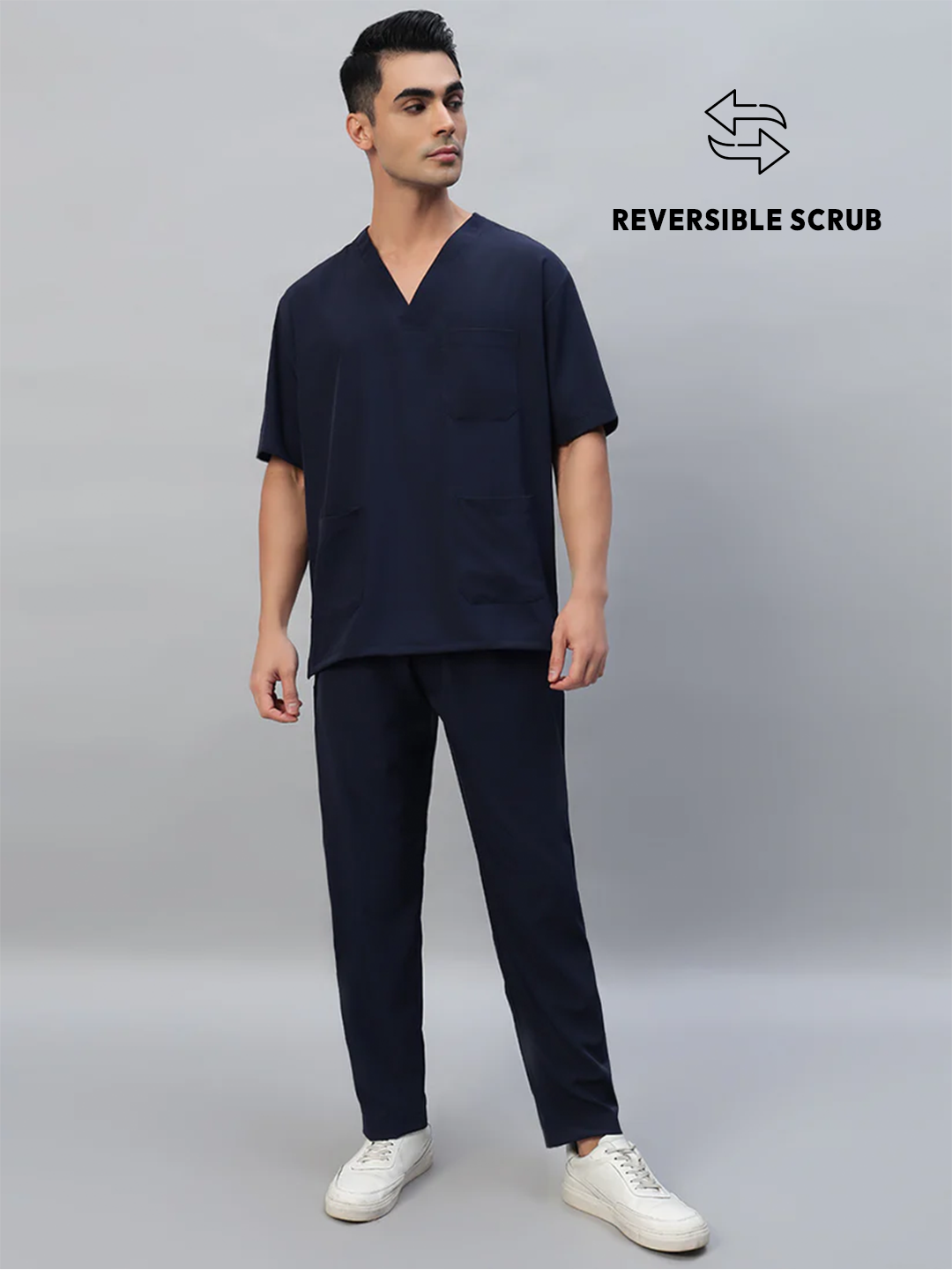 Reversible Half Sleeve Medical Scrubs - Male