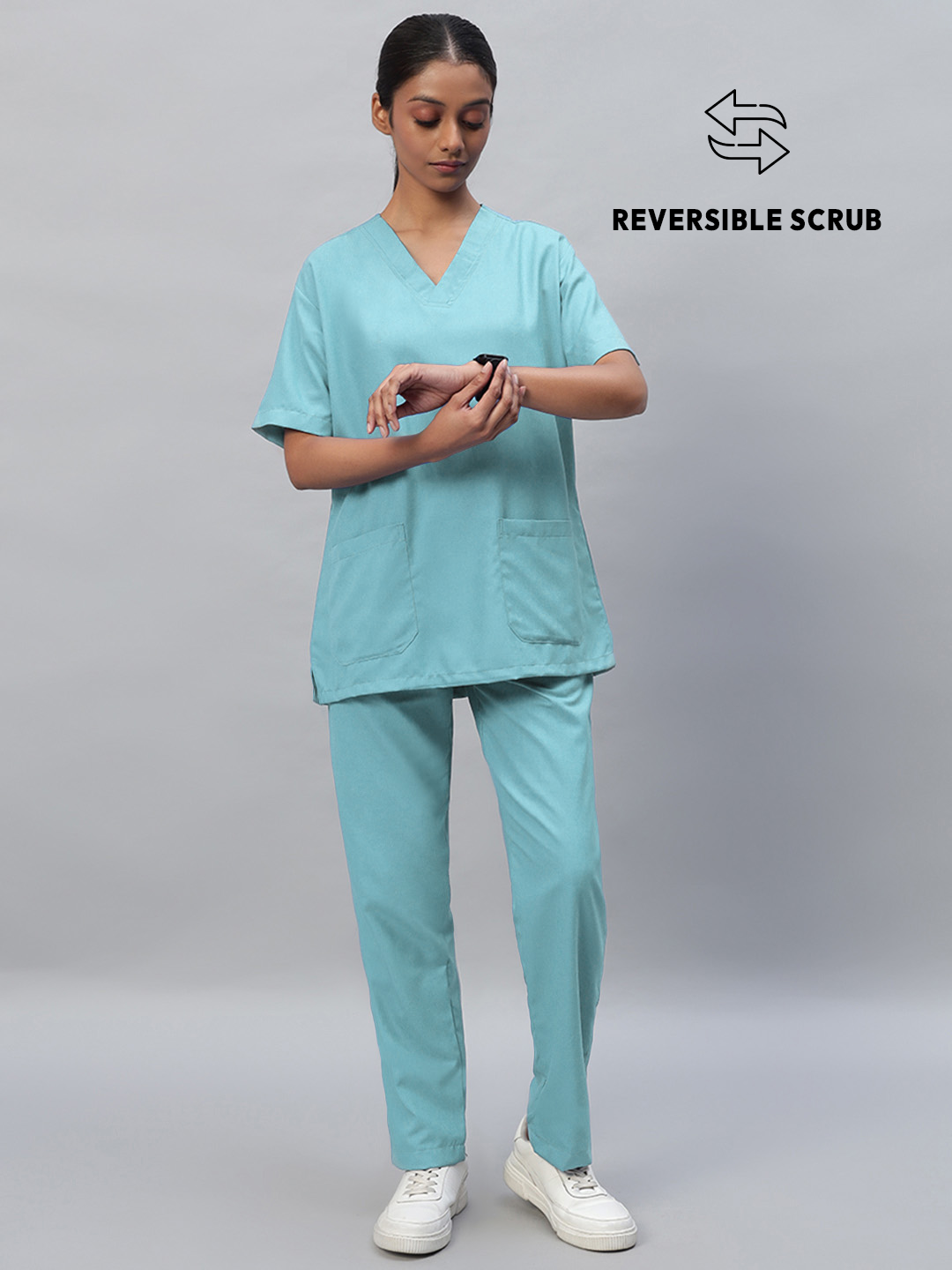 Reversible Half Sleeve Medical Scrubs - Female