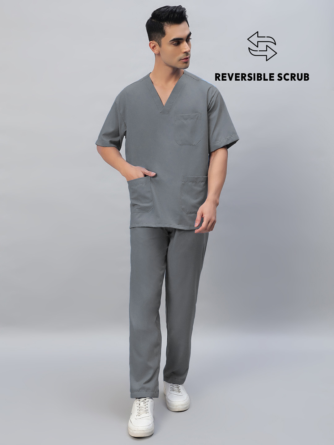 Reversible Half Sleeve Medical Scrubs - Male