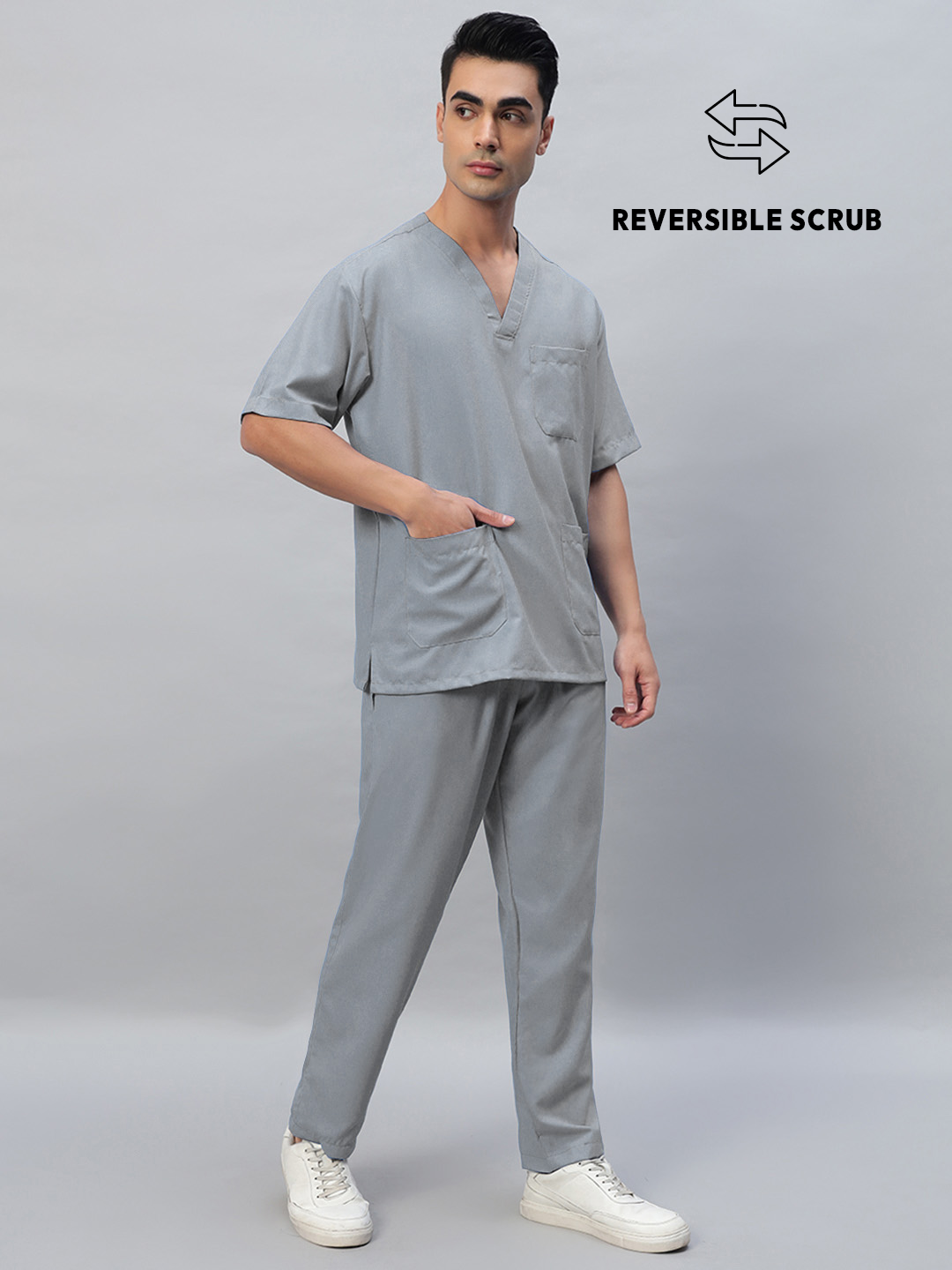 Reversible Half Sleeve Medical Scrubs - Male