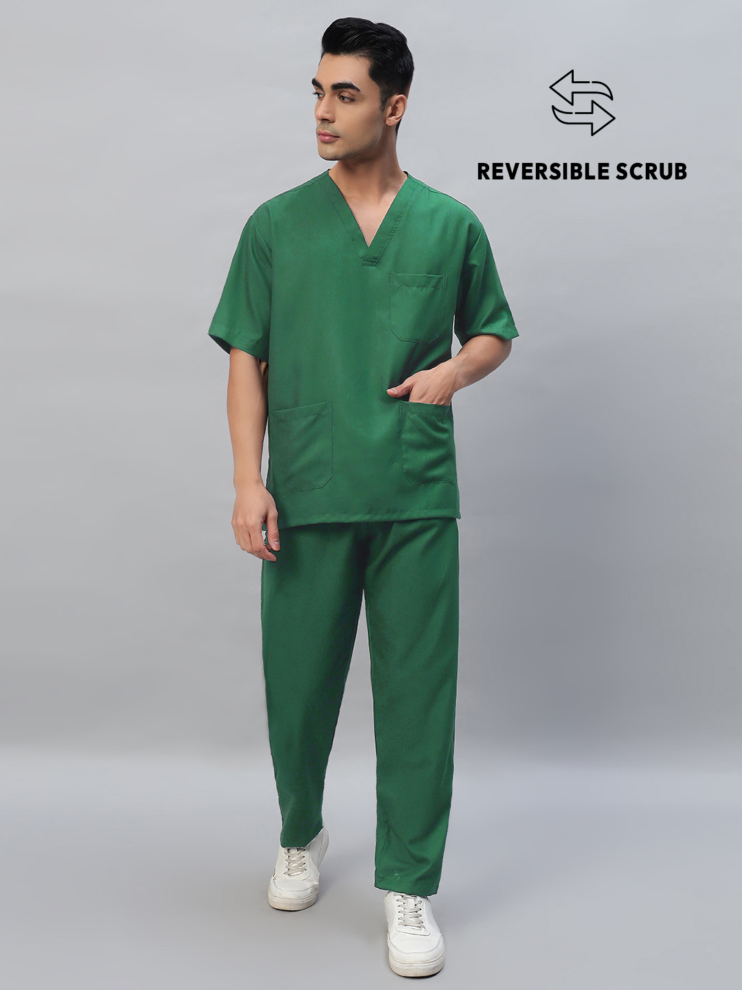 Reversible Half Sleeve Medical Scrubs - Male