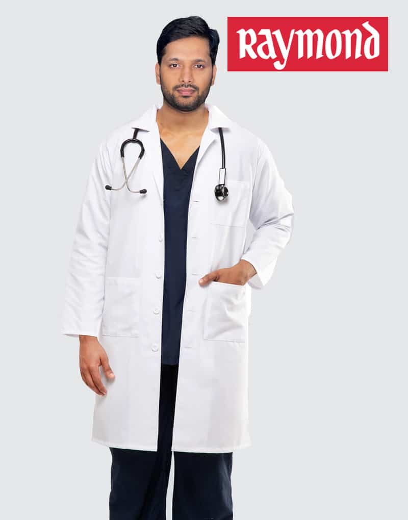 Raymond White Long Lab Coat - Full Sleeves | Doctors Lab Coat (Unisex)