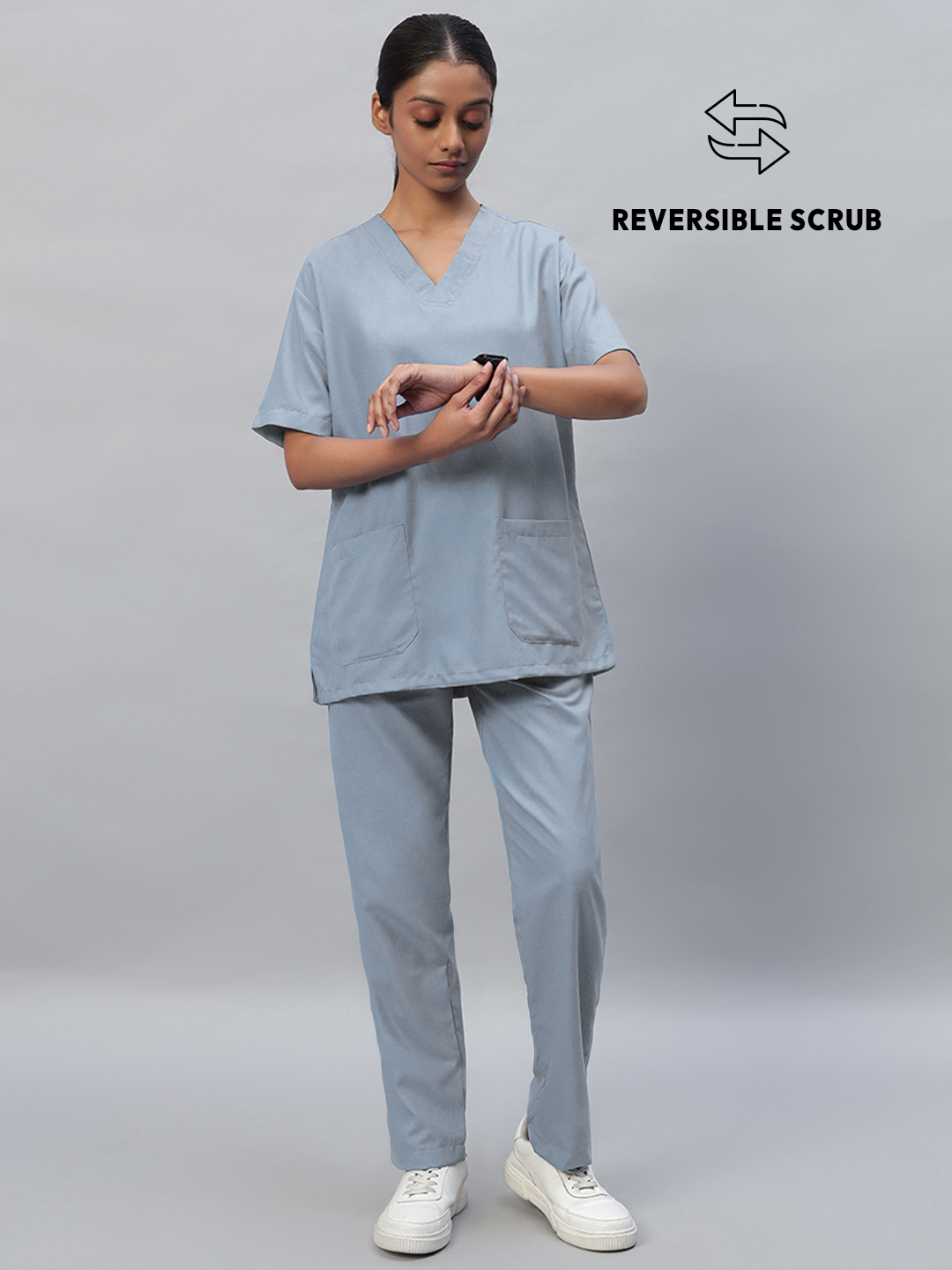 Reversible Half Sleeve Medical Scrubs - Female