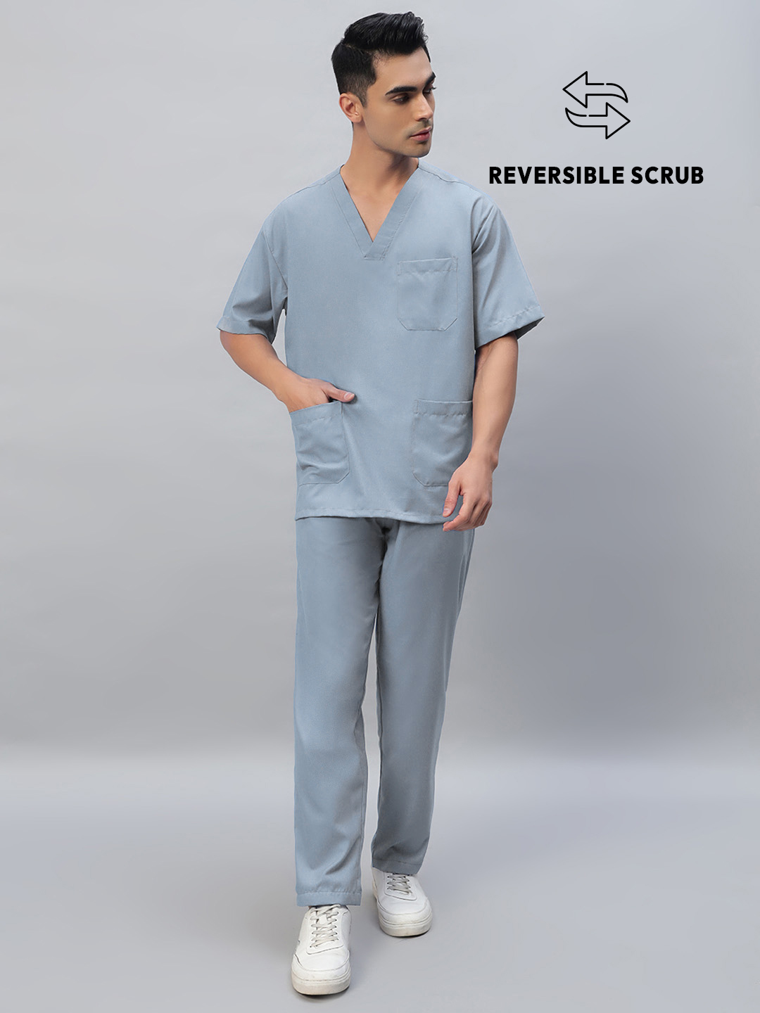 Reversible Half Sleeve Medical Scrubs - Male