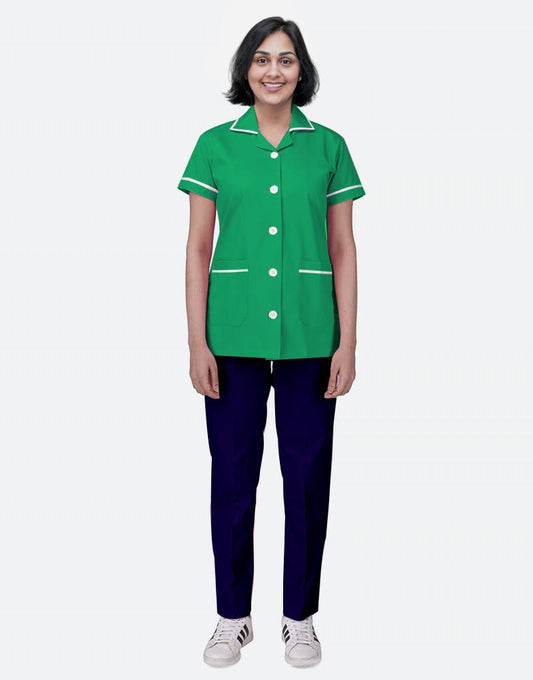 Spinach Green Mix N Match Nurse Uniform - Navy Blue Bottom