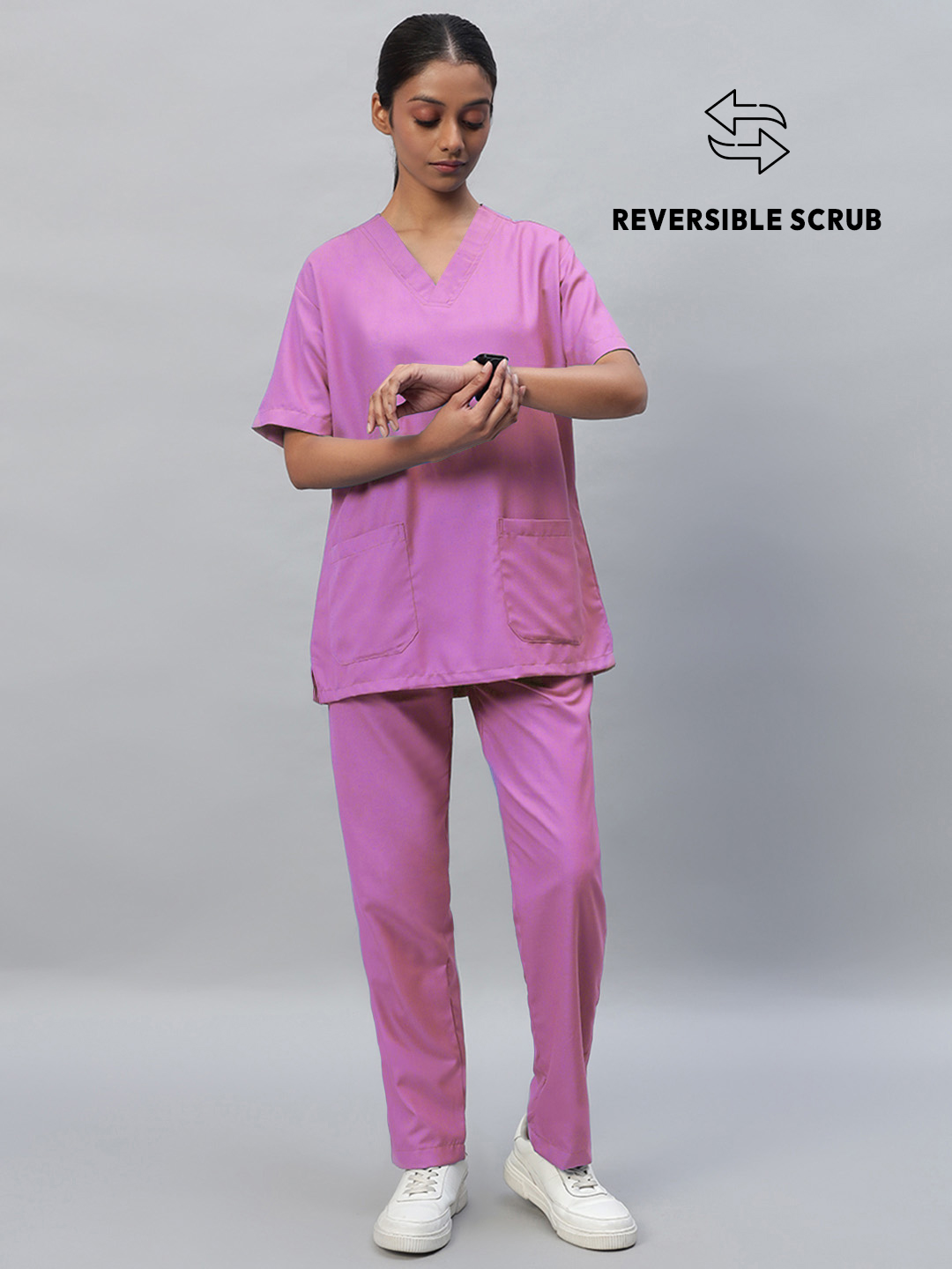 Reversible Half Sleeve Medical Scrubs - Female