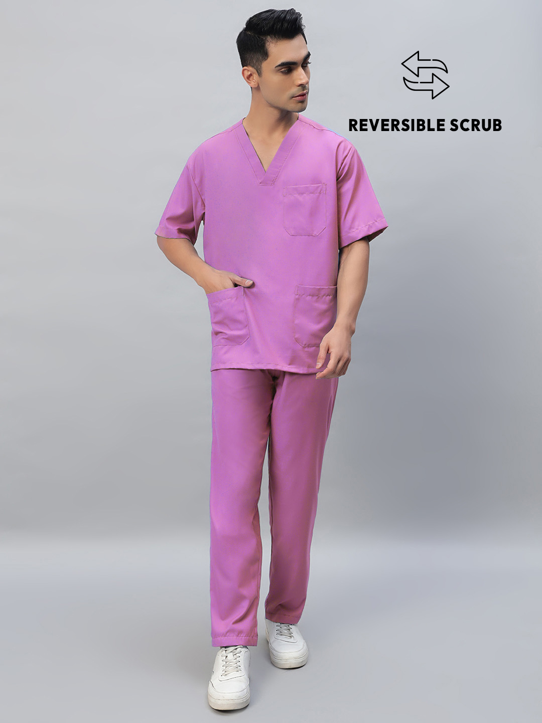 Reversible Half Sleeve Medical Scrubs - Male