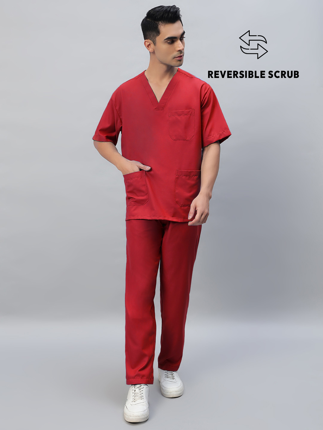 Reversible Half Sleeve Medical Scrubs - Male