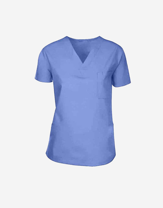 Sky Blue Half Sleeve Medical Scrubs Top