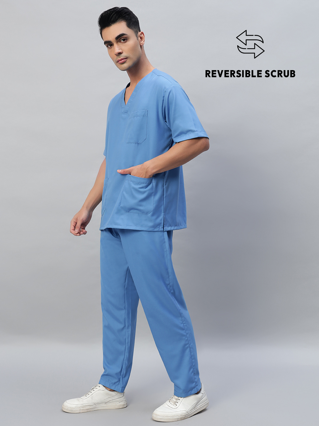 Reversible Half Sleeve Medical Scrubs - Male