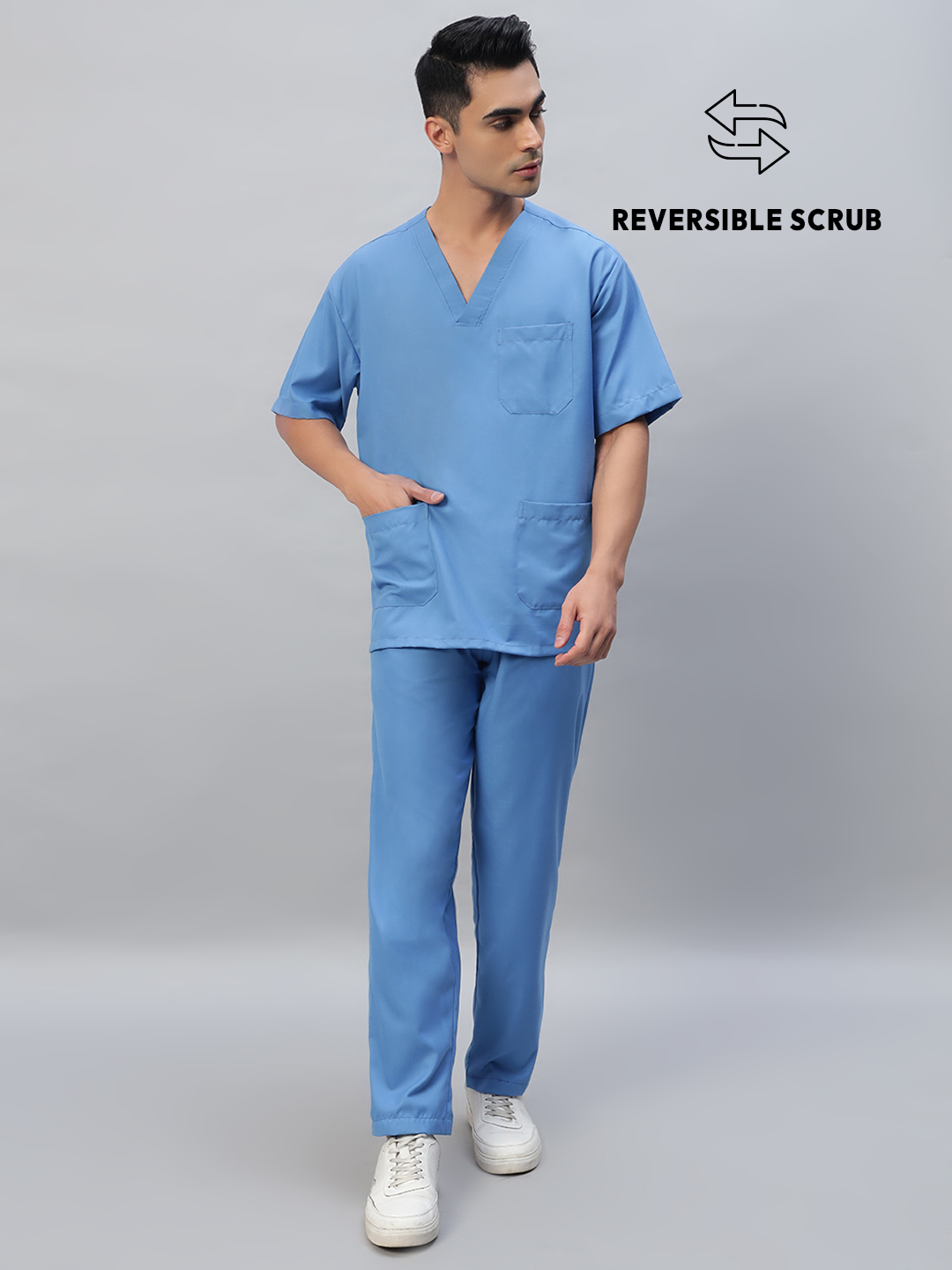 Reversible Half Sleeve Medical Scrubs - Male