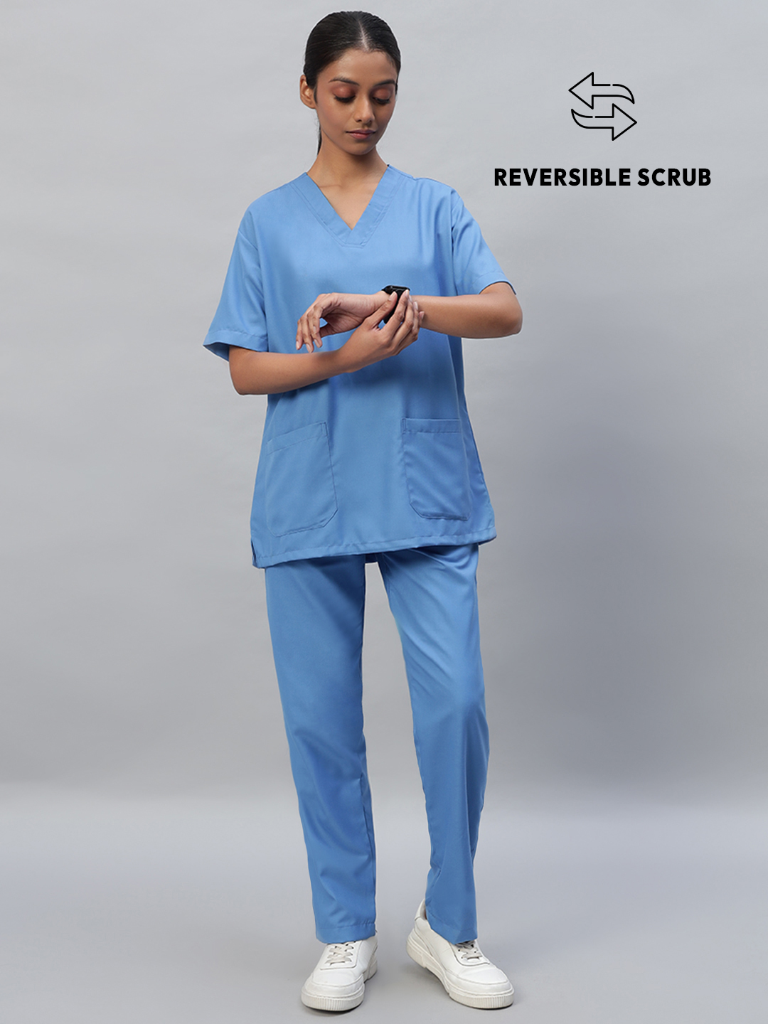 Reversible Half Sleeve Medical Scrubs - Female