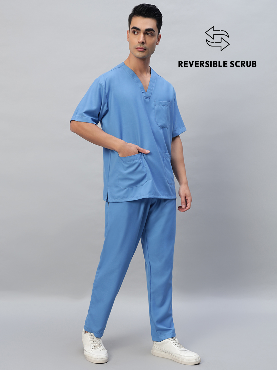 Reversible Half Sleeve Medical Scrubs - Male