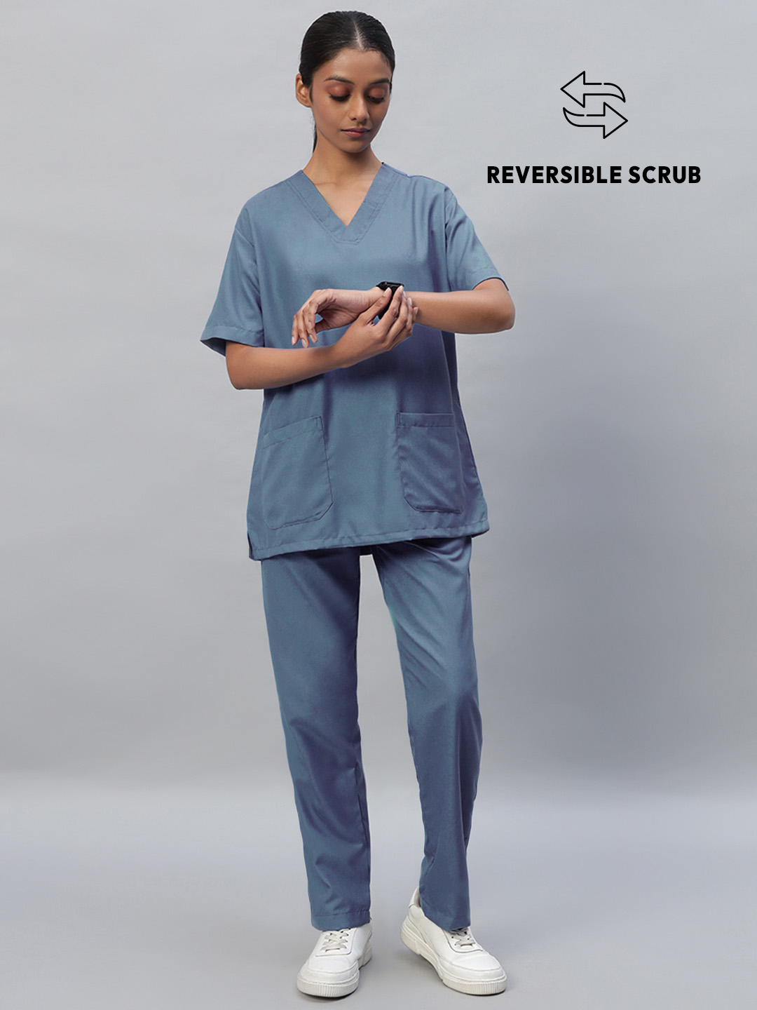 Reversible Half Sleeve Medical Scrubs - Female