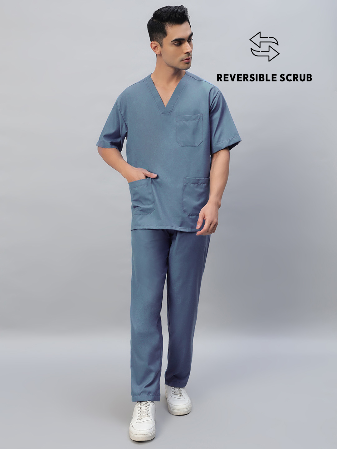 Reversible Half Sleeve Medical Scrubs - Male