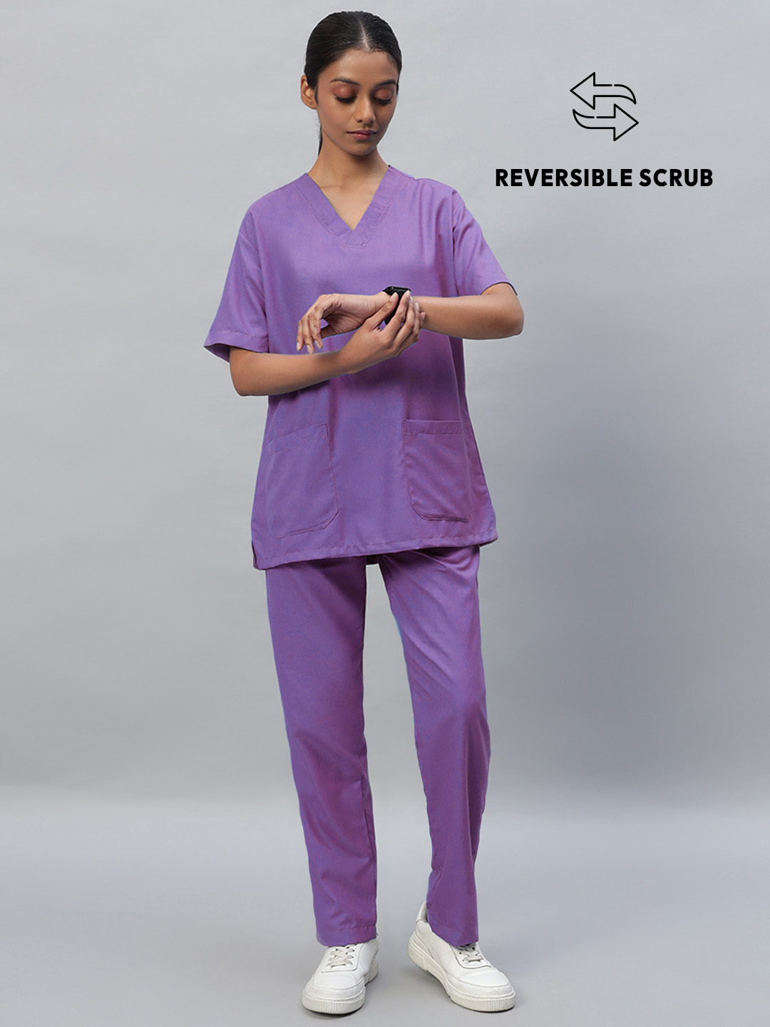 Reversible Half Sleeve Medical Scrubs - Female