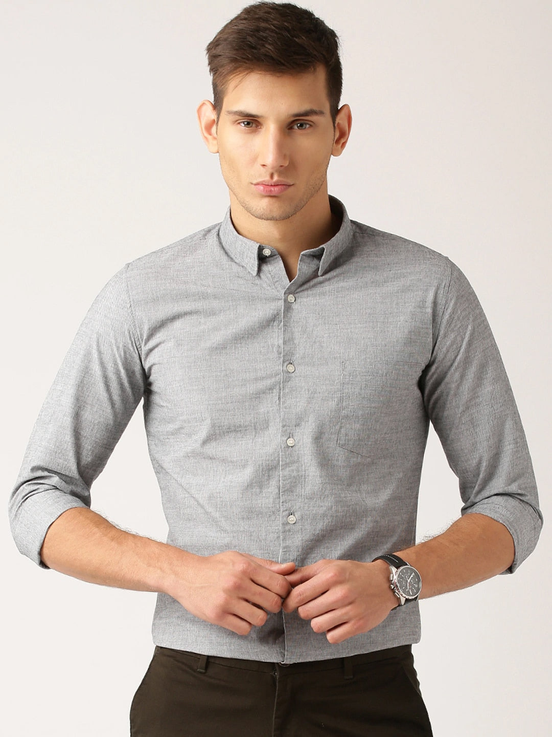 Men's Light Grey Formal Shirt